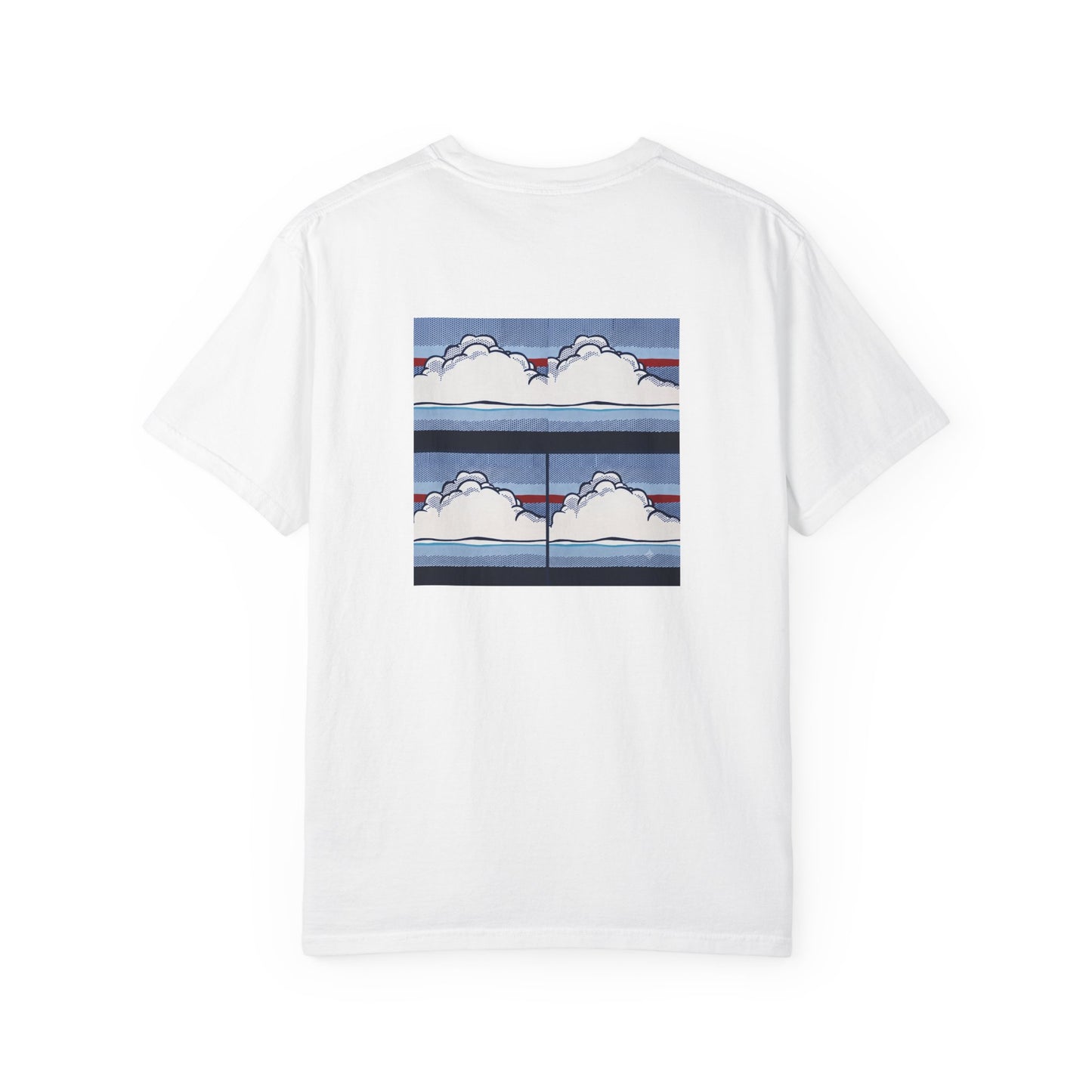 American Flag Pop Art Tee — Flag Chest Print & Pop Art Back