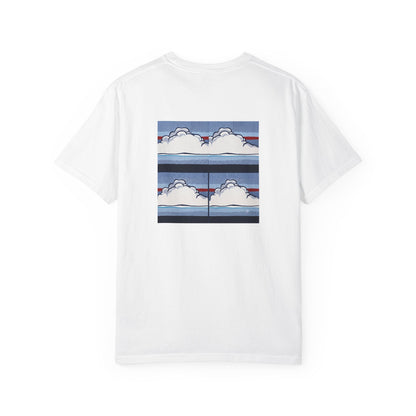 American Flag Pop Art Tee — Flag Chest Print & Pop Art Back