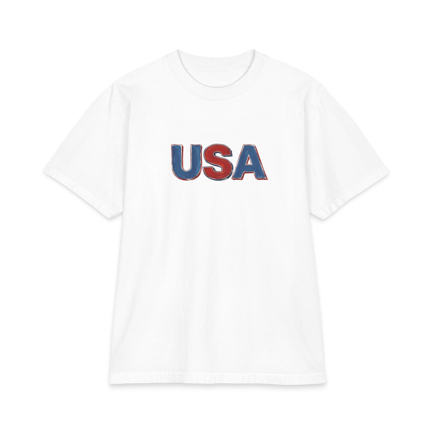 Proudly Clouded USA lettering tee — bold Americana graphic