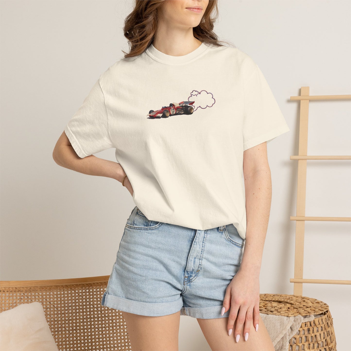 Proudly Clouded vintage racecar puff-print tee