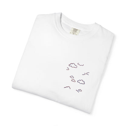 American Clouds Tee — Hand-Drawn Cloud Chest Print