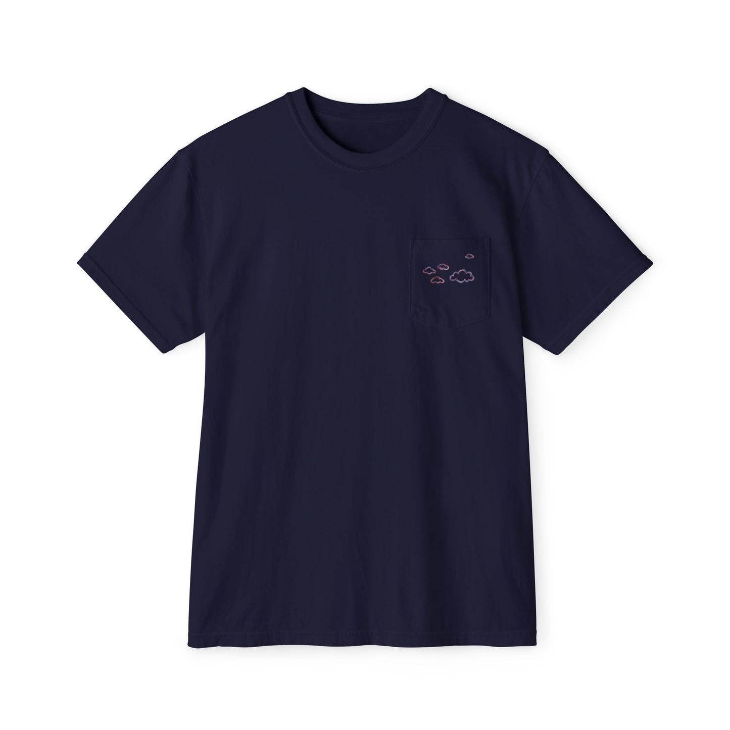 Proudly Clouded American Clouds pocket tee with a dreamy cloud back print