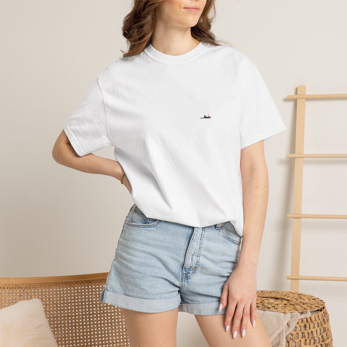 American Flag Tee — Hand-Drawn Flag Chest Print