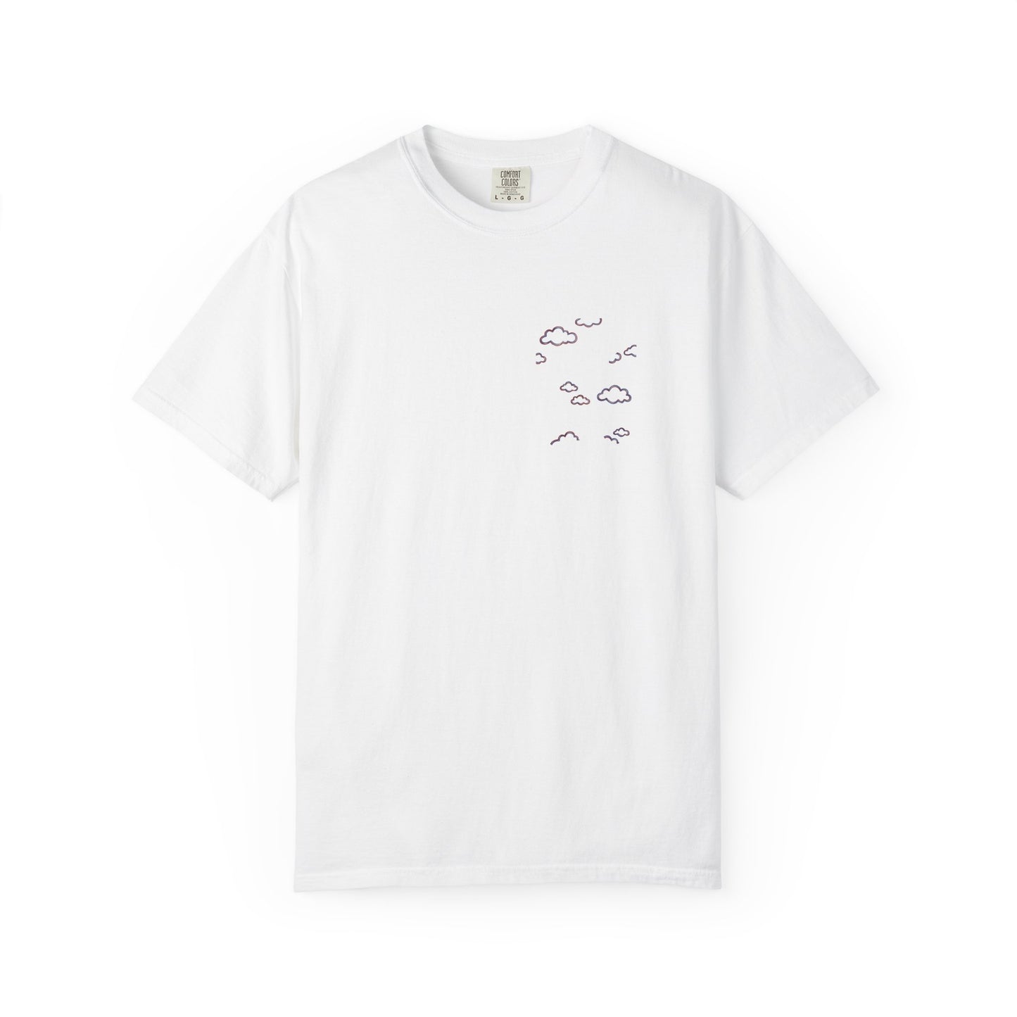 American Clouds Tee — Hand-Drawn Cloud Chest Print