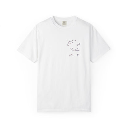 American Clouds Tee — Hand-Drawn Cloud Chest Print