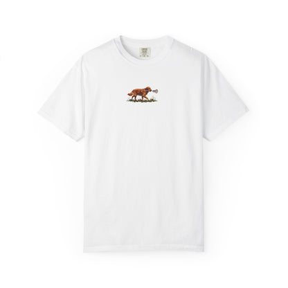 Proudly Clouded vintage golden retriever tee — hand-drawn dog graphic