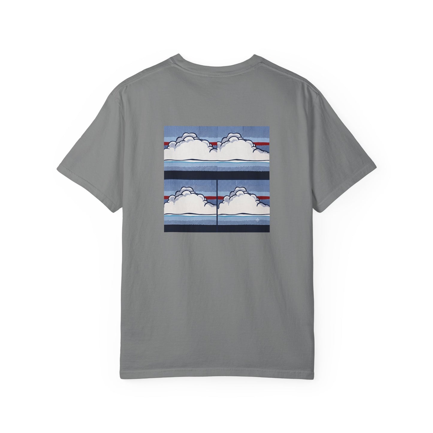 American Flag Pop Art Tee — Flag Chest Print & Pop Art Back
