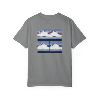 American Flag Pop Art Tee — Flag Chest Print & Pop Art Back