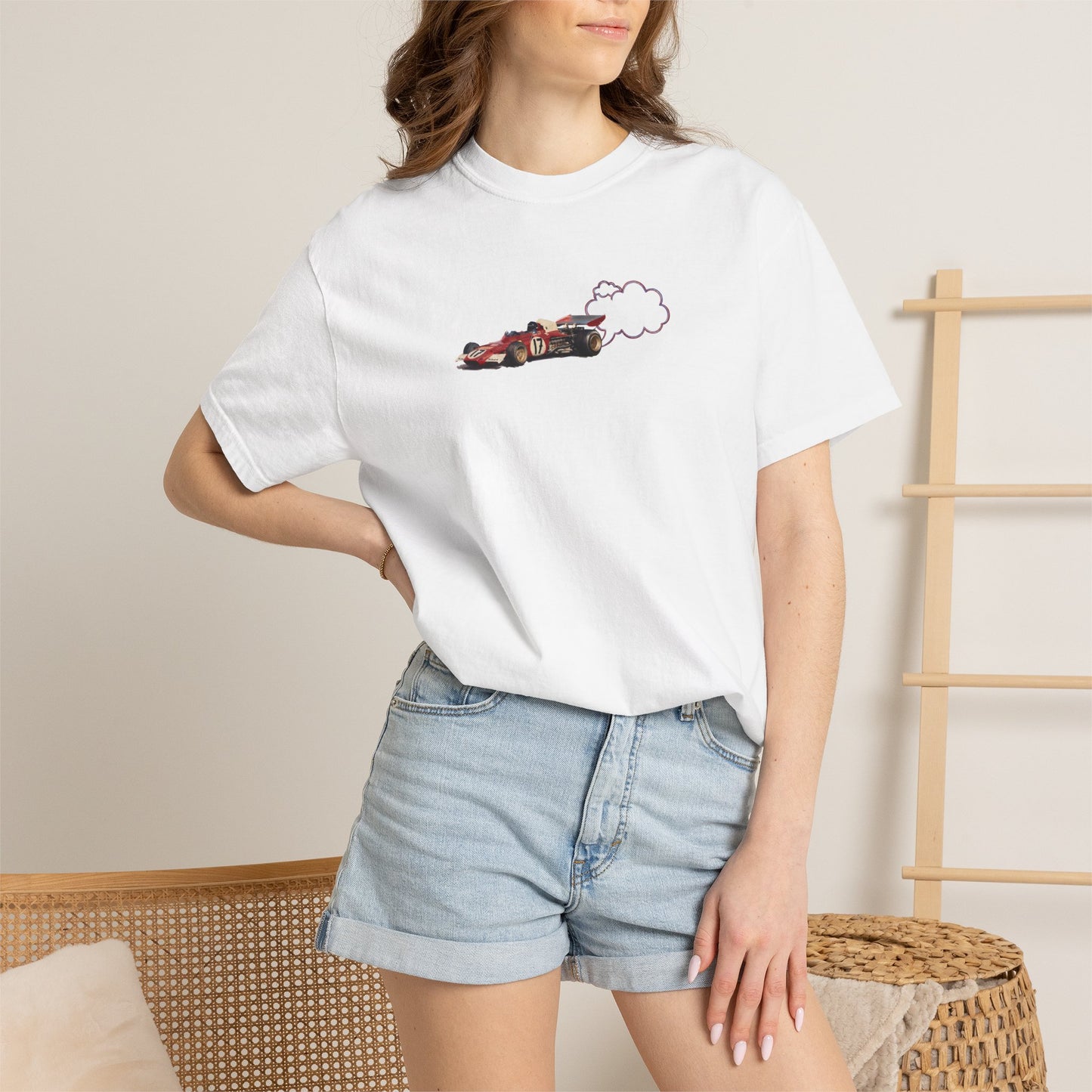 Proudly Clouded vintage racecar puff-print tee