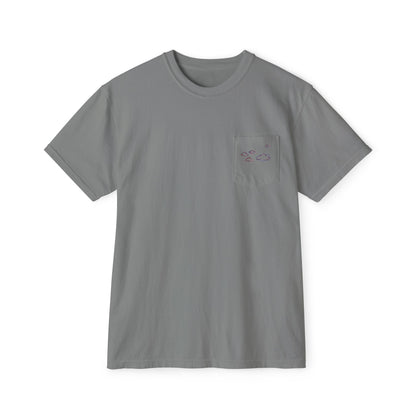 Proudly Clouded American Clouds pocket tee with a dreamy cloud back print