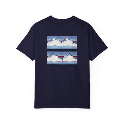 American Flag Pop Art Tee — Flag Chest Print & Pop Art Back