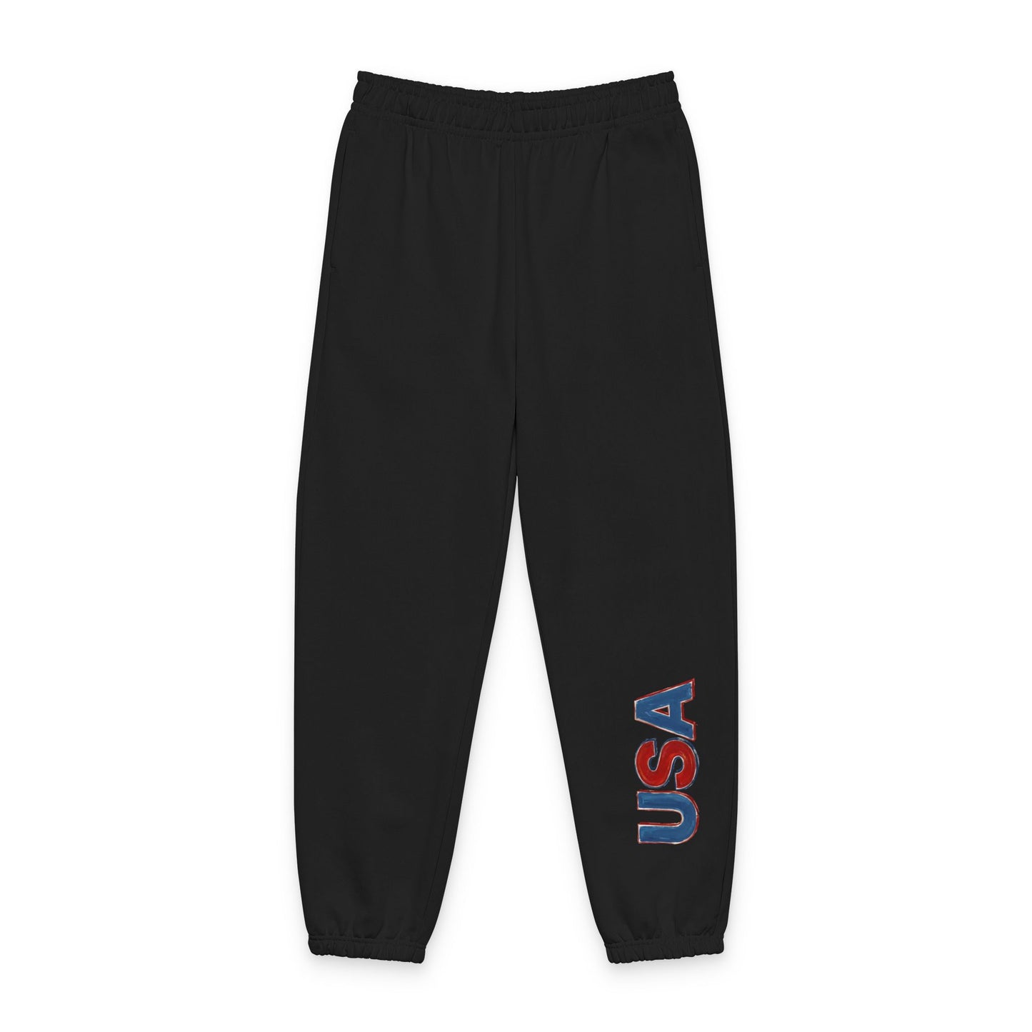 Proudly Clouded USA stacked-logo brushed-fleece joggers