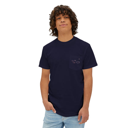 Proudly Clouded American Clouds pocket tee with a dreamy cloud back print