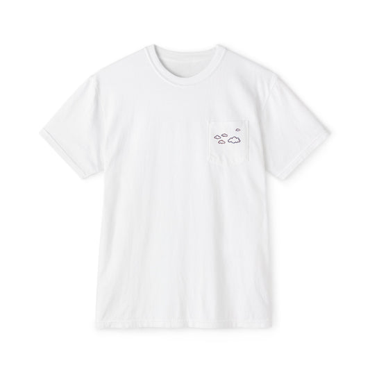Proudly Clouded American Clouds pocket tee with a dreamy cloud back print