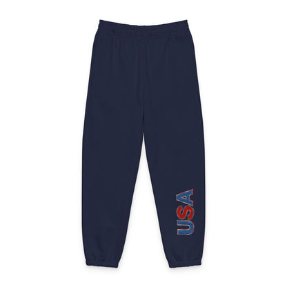 Proudly Clouded USA stacked-logo brushed-fleece joggers