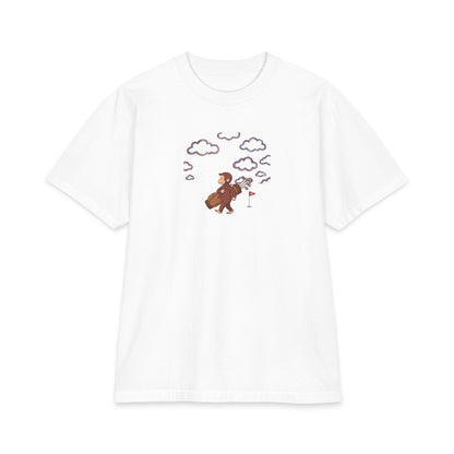 Proudly Clouded Curious George tee with a cloudy-sky graphic